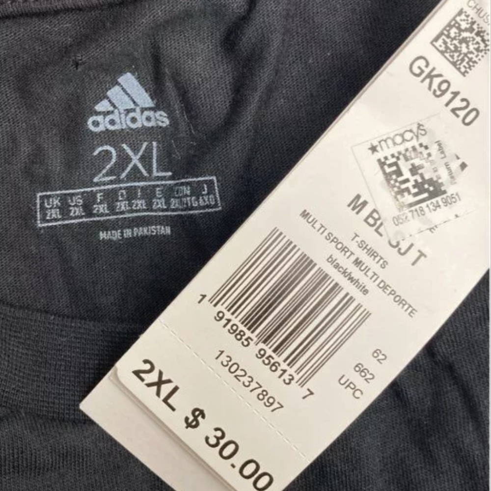 Adidas Men's Batch of Sport Black Tee Shirt Size 2XL NWT MSRP $30 - Picture 5 of 5